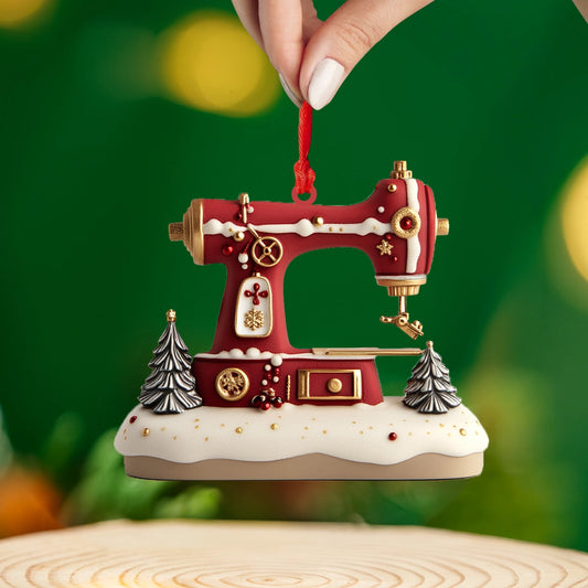 Bestchoo 2D Acrylic Ornament Christmas Vibe Sewing Machine