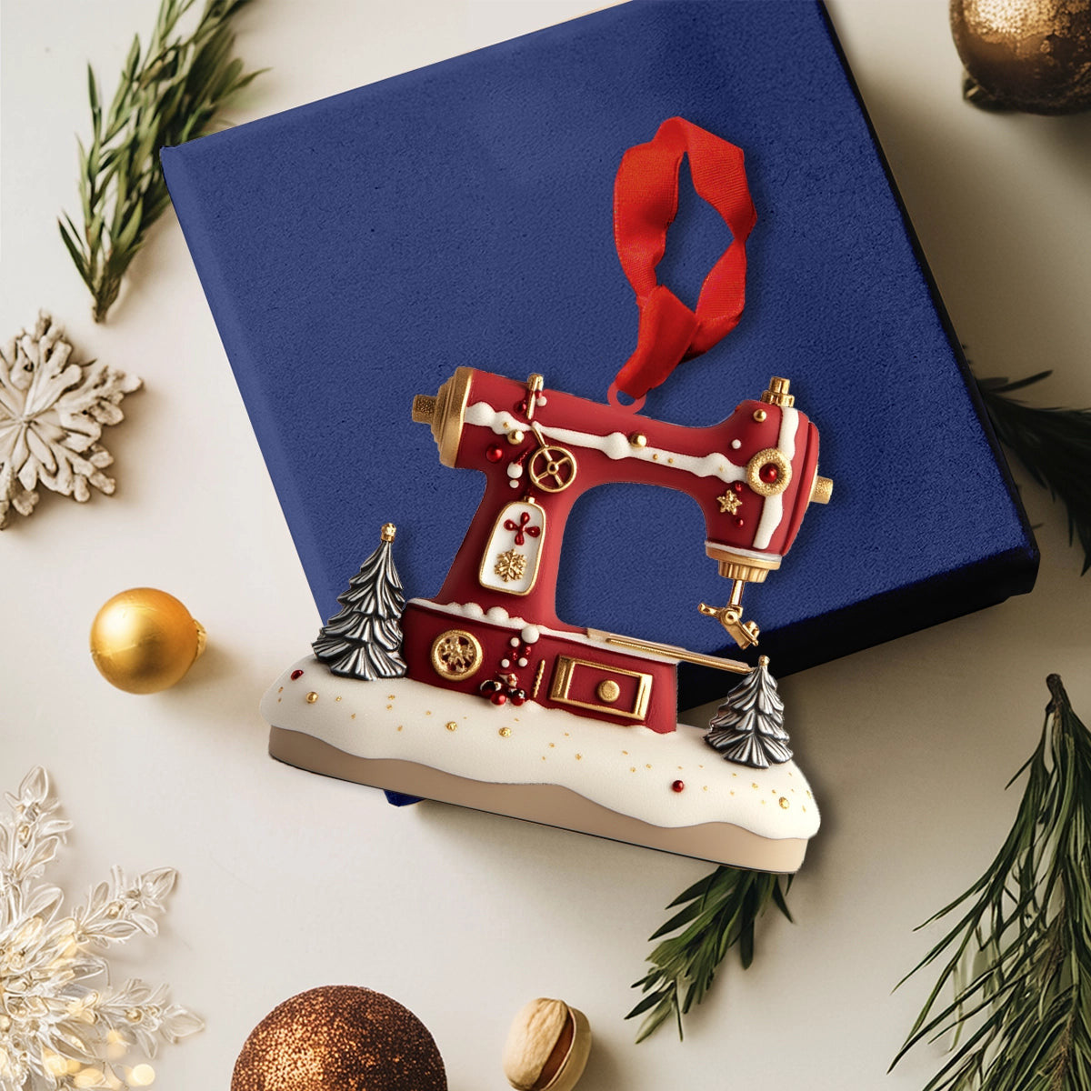 Bestchoo 2D Acrylic Ornament Christmas Vibe Sewing Machine