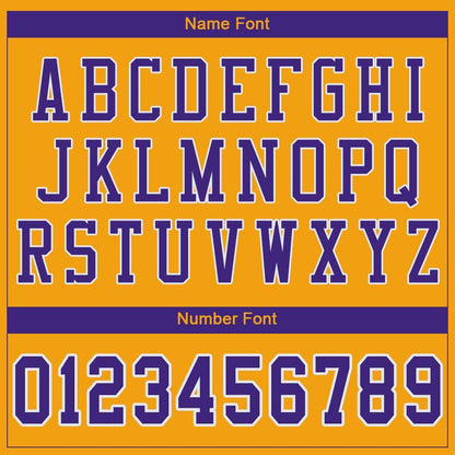 Custom Gold Purple-White Mesh Authentic Football Jersey