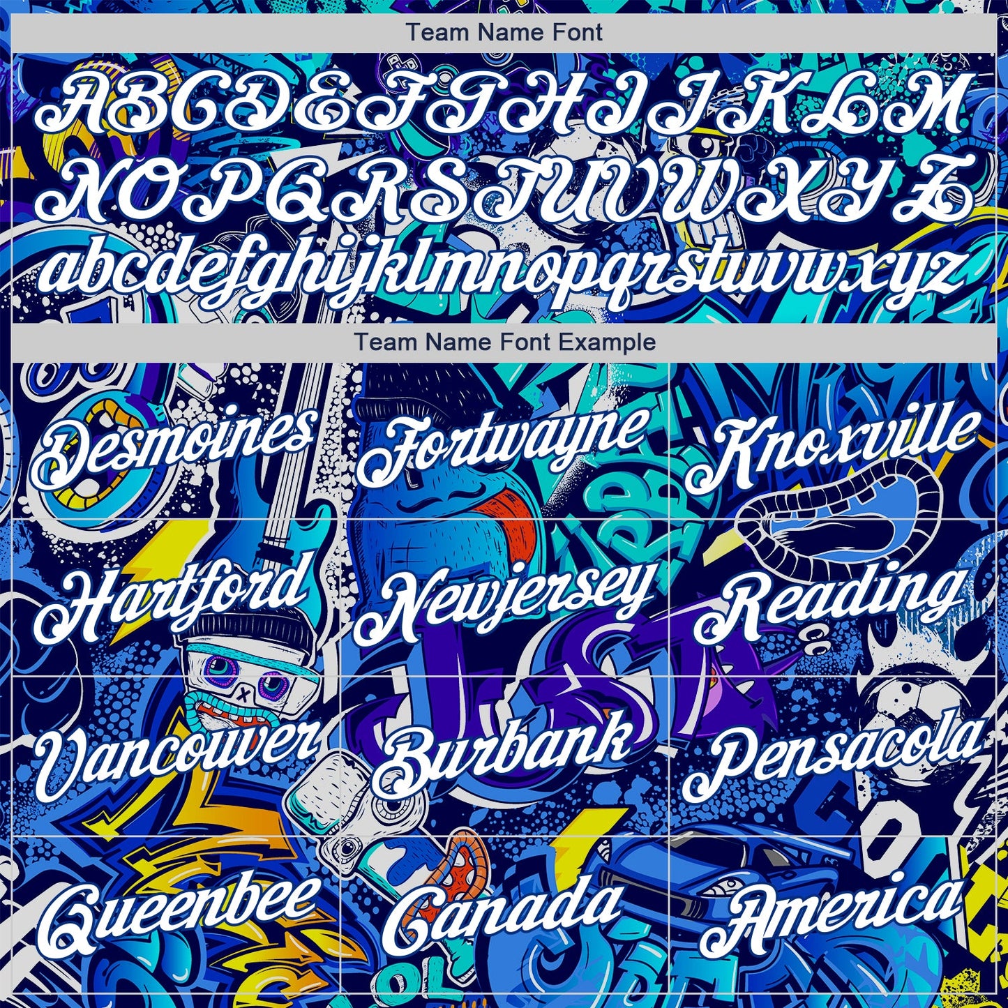 Custom Stitched Graffiti Pattern White-Royal 3D Sports Pullover Sweatshirt Hoodie
