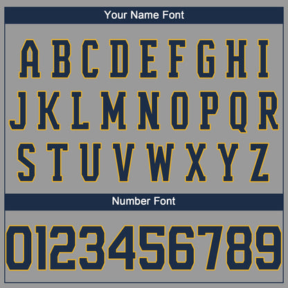 Custom Gray Navy-Gold Performance T-Shirt