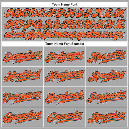 Custom Gray Black Pinstripe Orange-Black Authentic Baseball Jersey