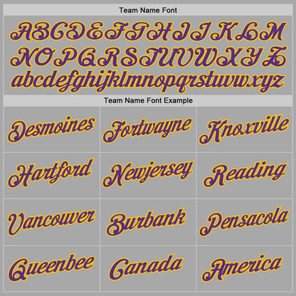 Custom Stitched Gray Purple-Gold Sports Pullover Sweatshirt Hoodie
