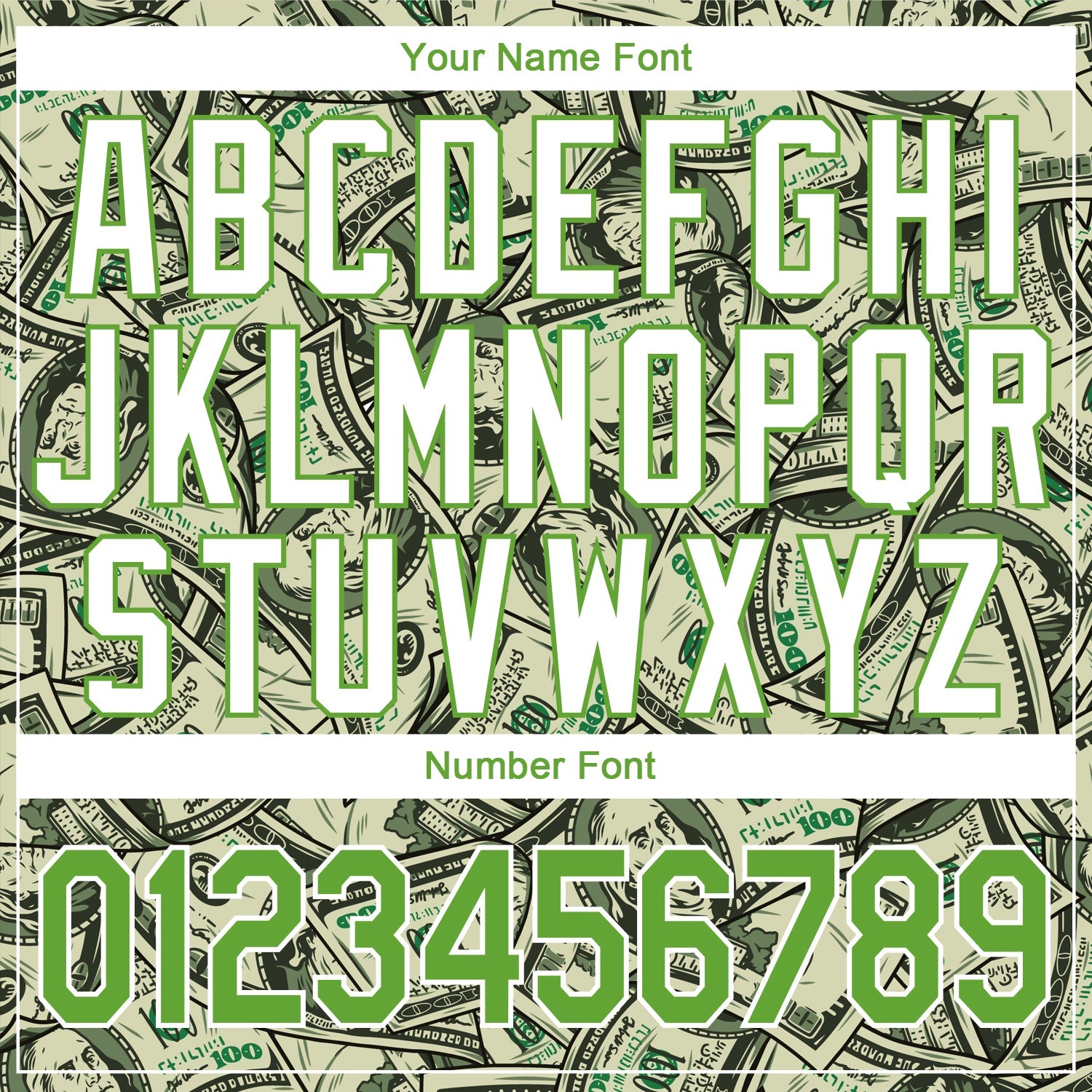 Custom Stitched Green Neon Green-White 3D Pattern Design Dollar Sports Pullover Sweatshirt Hoodie
