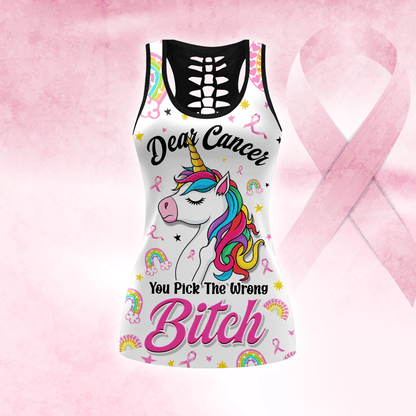 Dear Cancer, You Pick The Wrong Bitch -  Combo Legging Breast Cancer Awareness