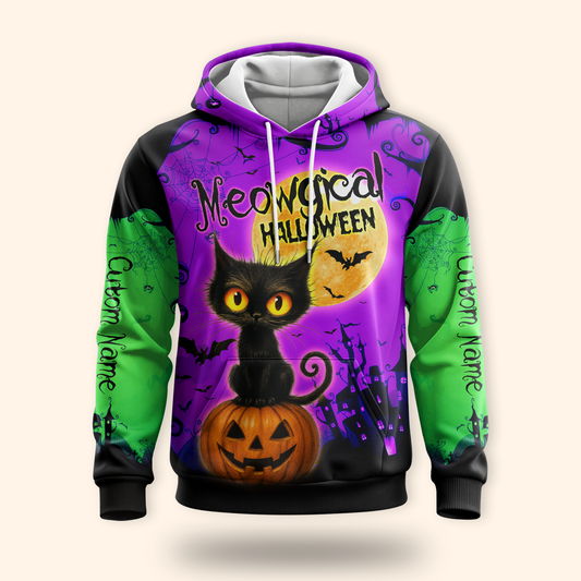 Personalized "Meowgical Halloween" Black Cat shirt, Custom Choo