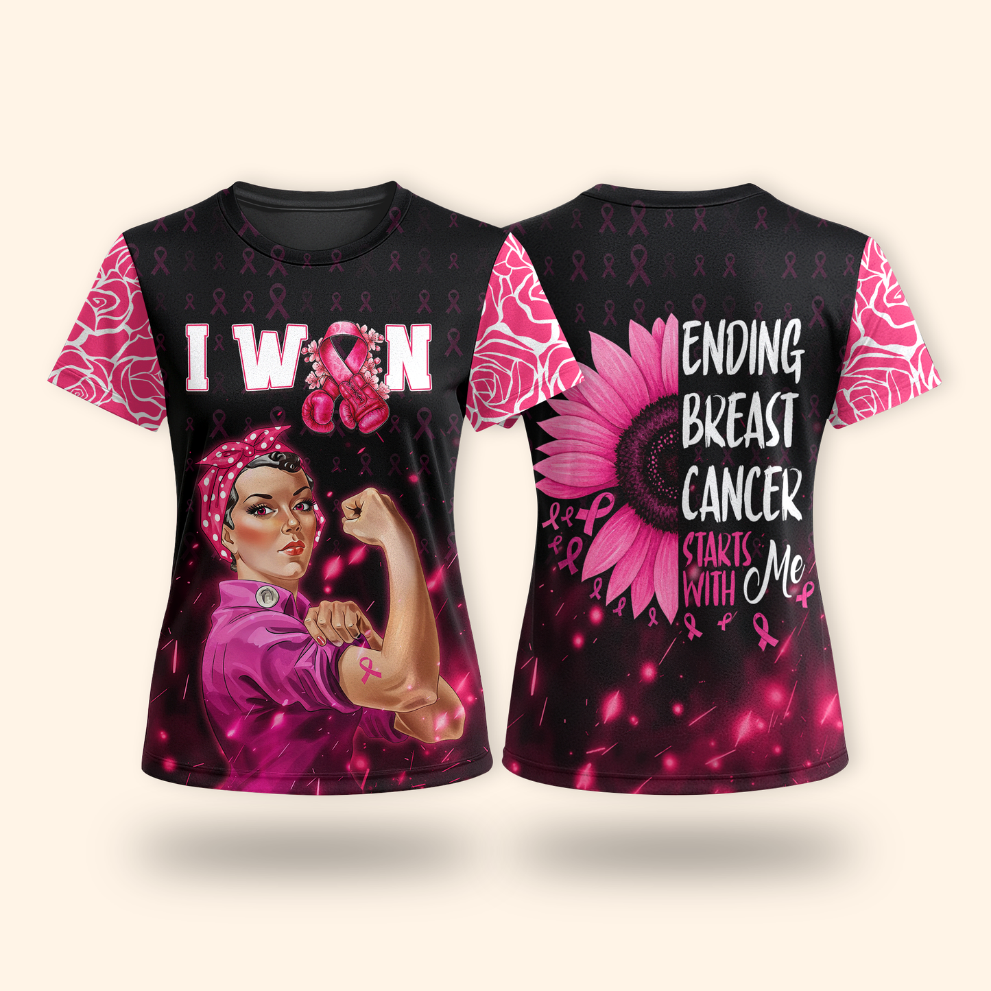 "I Won" Pink Ribbon Fighter Rosie the Riveter
