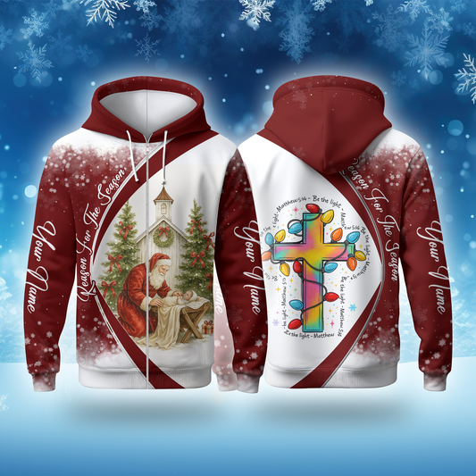 Jesus Is the Reason for the Season Hoodie – Christian Christmas Zip Up