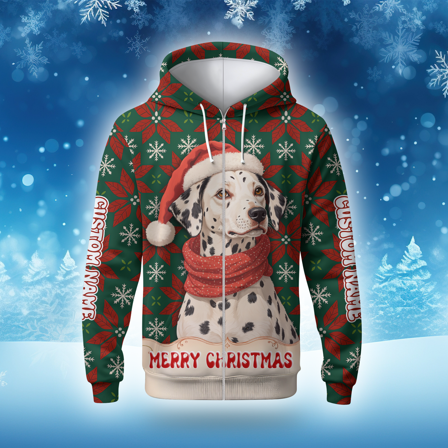 Personalized Dalmatian Hoodie – Christmas Dog Lover Gift