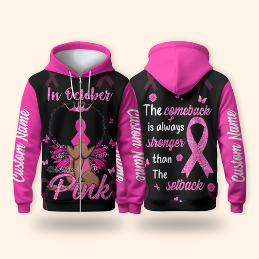 Custom Name Pink Ribbon Warrior shirt