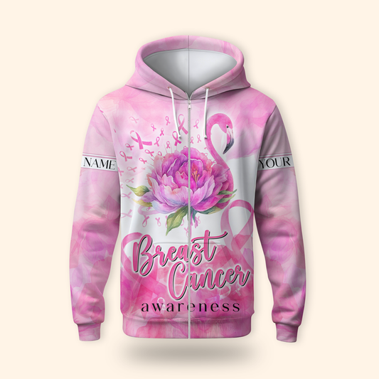 Personalized Flamingo Breast Cancer Awareness, Custom Choo