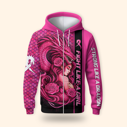 Dragon Spirit Fight Like a Girl - Breast Cancer Awareness Shirt, Custom Choo