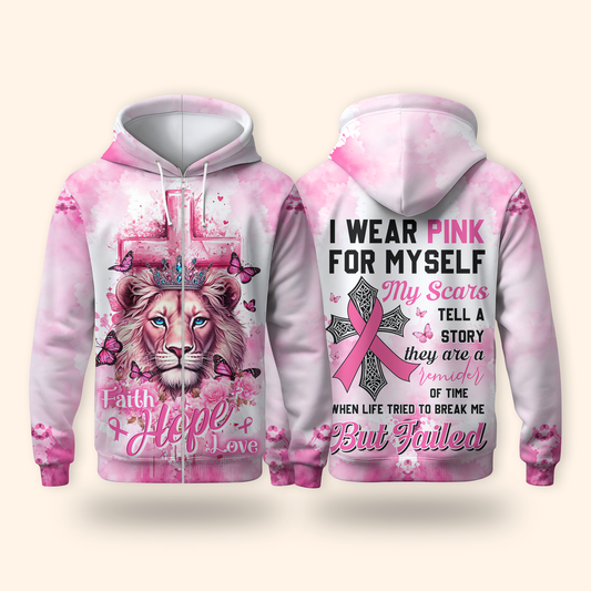 "I Wear Pink For Myself" Empowerment Breast Cancer Awareness Shirt, Custom Choo