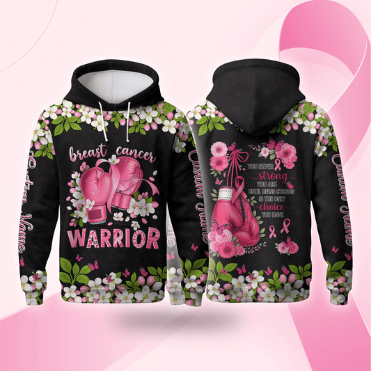 Personalized Floral Fight Like Warrior - Breast Cancer Awareness Shirt