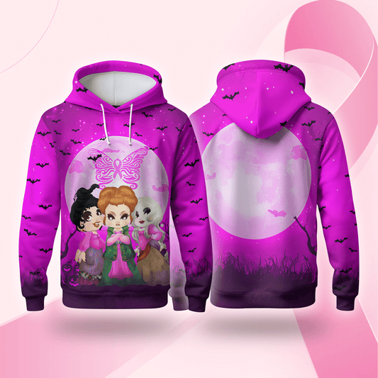 Witchy Trio Zip-Up - Breast Cancer Awareness Shirt
