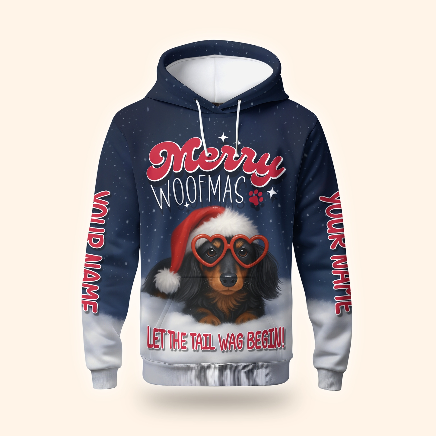Merry Woofmas Hoodie – Cute Christmas Dog Zip Up for Pet Lovers