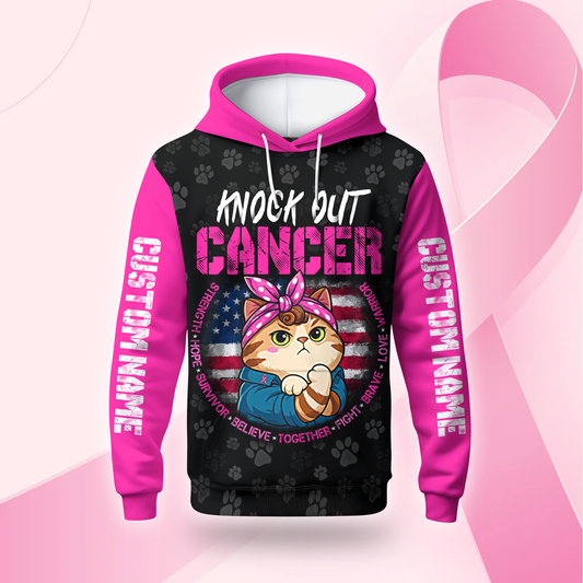 Personalized Breast Cancer Awareness Cat Warrior, Custom Choo