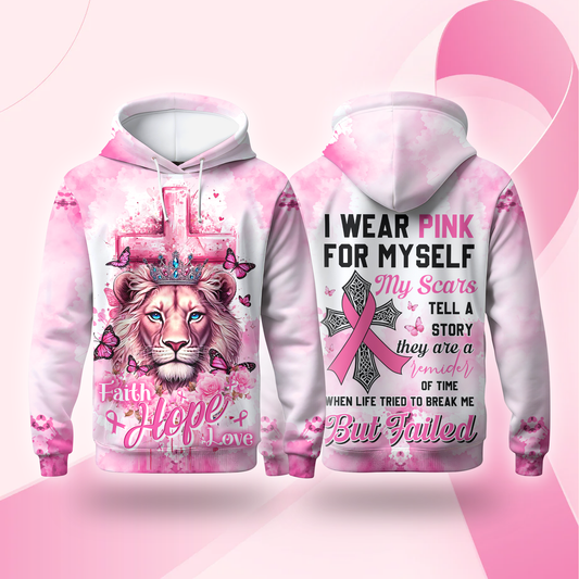 "I Wear Pink For Myself" Empowerment Breast Cancer Awareness Shirt, Custom Choo
