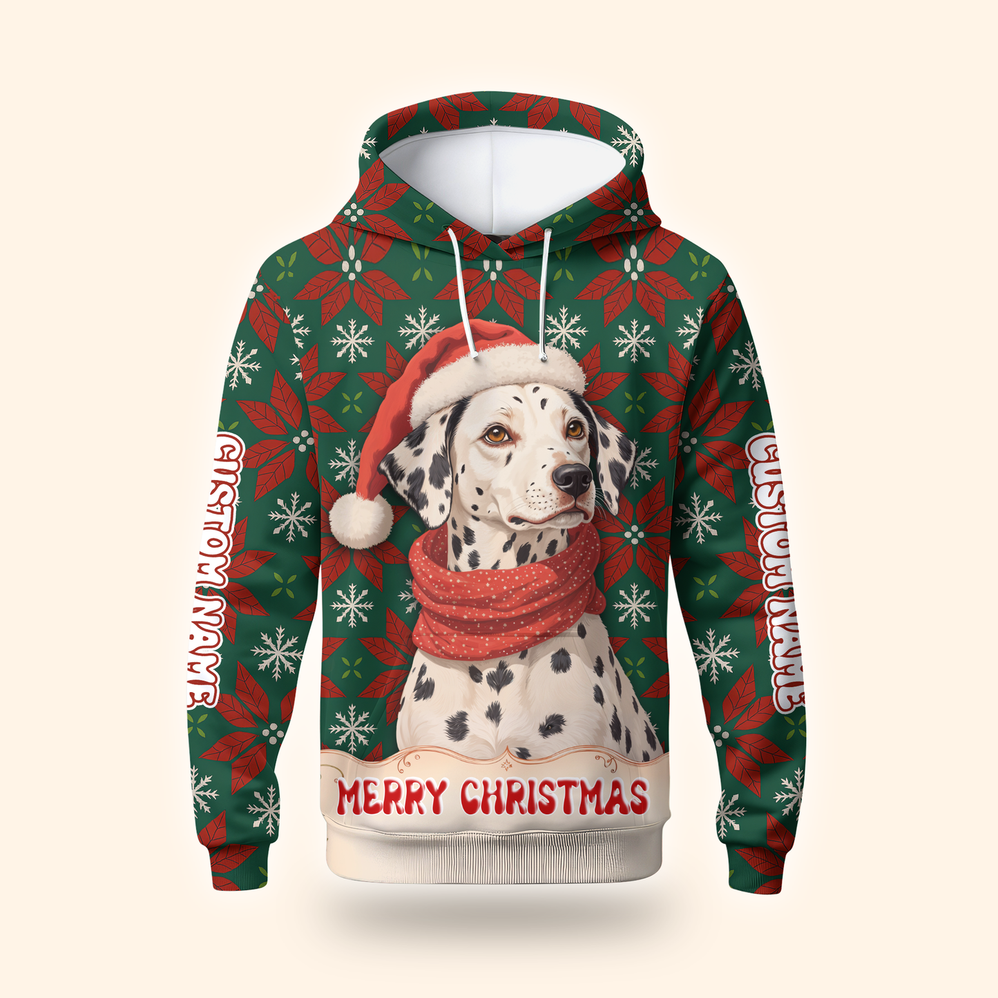 Personalized Dalmatian Hoodie – Christmas Dog Lover Gift