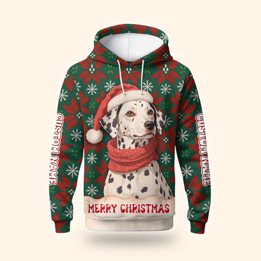 Personalized Dalmatian Hoodie – Christmas Dog Lover Gift