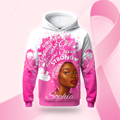 Personalized Breast Cancer Awareness Black Queen Survivor, Custom Choo