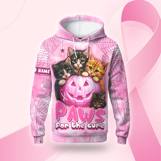 Personalized Pink Paw For The Cure, Custom Choo