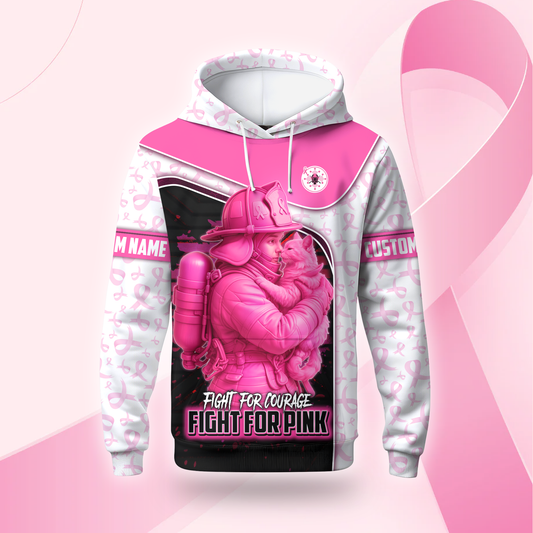 Firefighter Breast Cancer Awareness shirt, Custom Choo