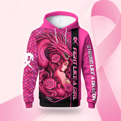 Dragon Spirit Fight Like a Girl - Breast Cancer Awareness Shirt