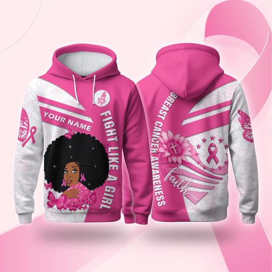 Personalized Fight Like A Black Girl - Breast Cancer Awareness Shirt
