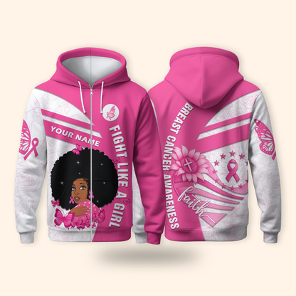 Personalized Fight Like A Black Girl - Breast Cancer Awareness Shirt