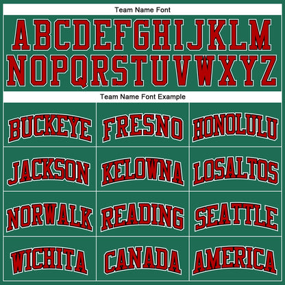 Custom Kelly Green Red Pinstripe Red-Black Authentic Basketball Jersey