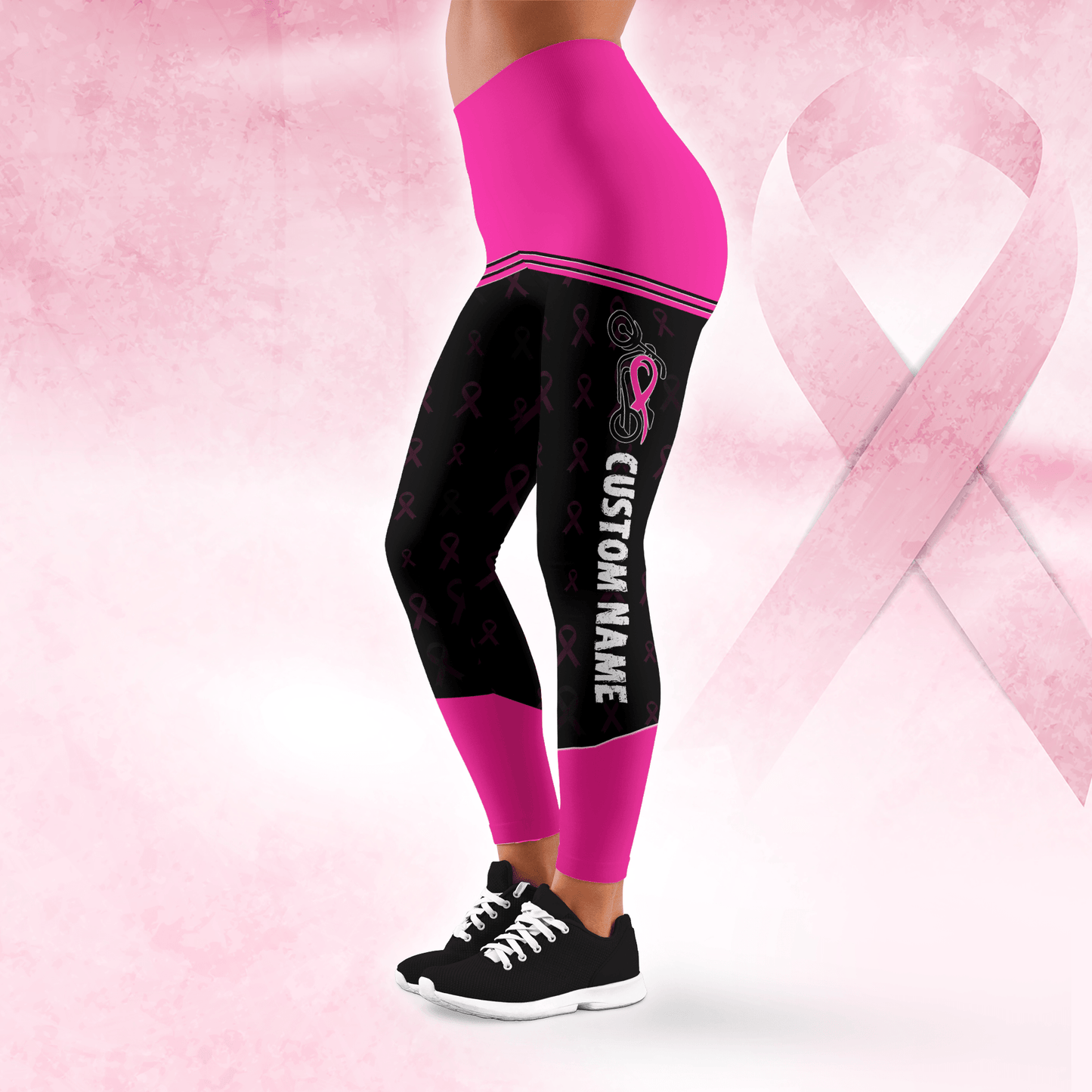 Personalized Bikes For Boobs Breast Cancer Awareness Combo Legging + Tanktop, Custom Choo