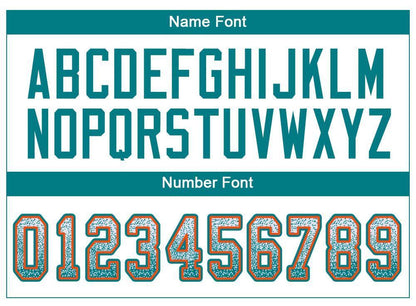 Custom White Aqua-Orange Drift Fashion Football Jersey