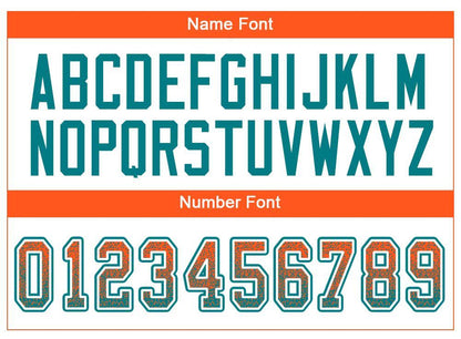 Custom Orange Aqua-White Drift Fashion Football Jersey