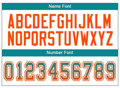 Custom Aqua Orange-White Drift Fashion Football Jersey