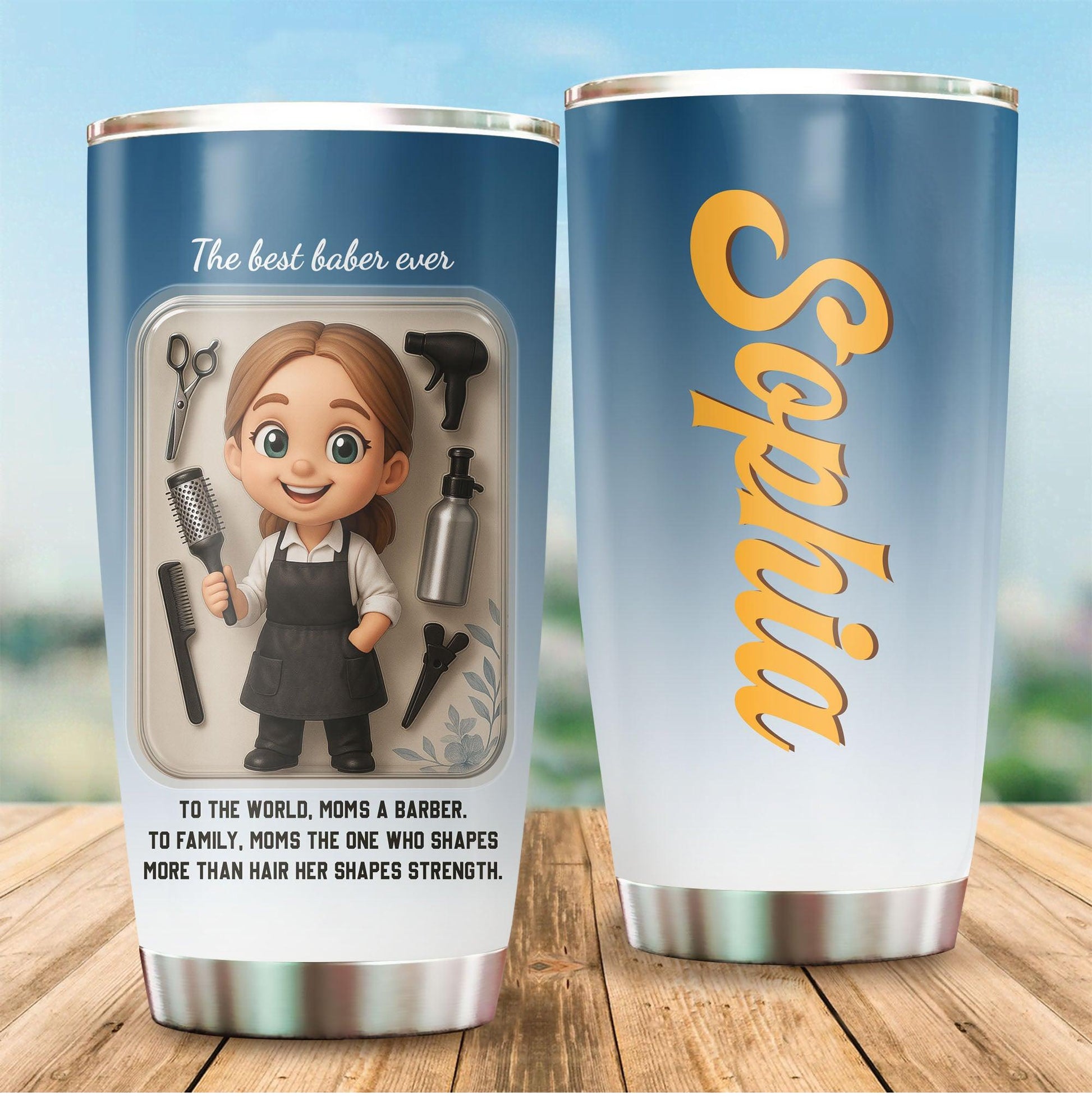 Baber Mom Mother's Day Gift - Custom Chibi Photo & Name – Personalized 20oz Tumbler - Custom Choo