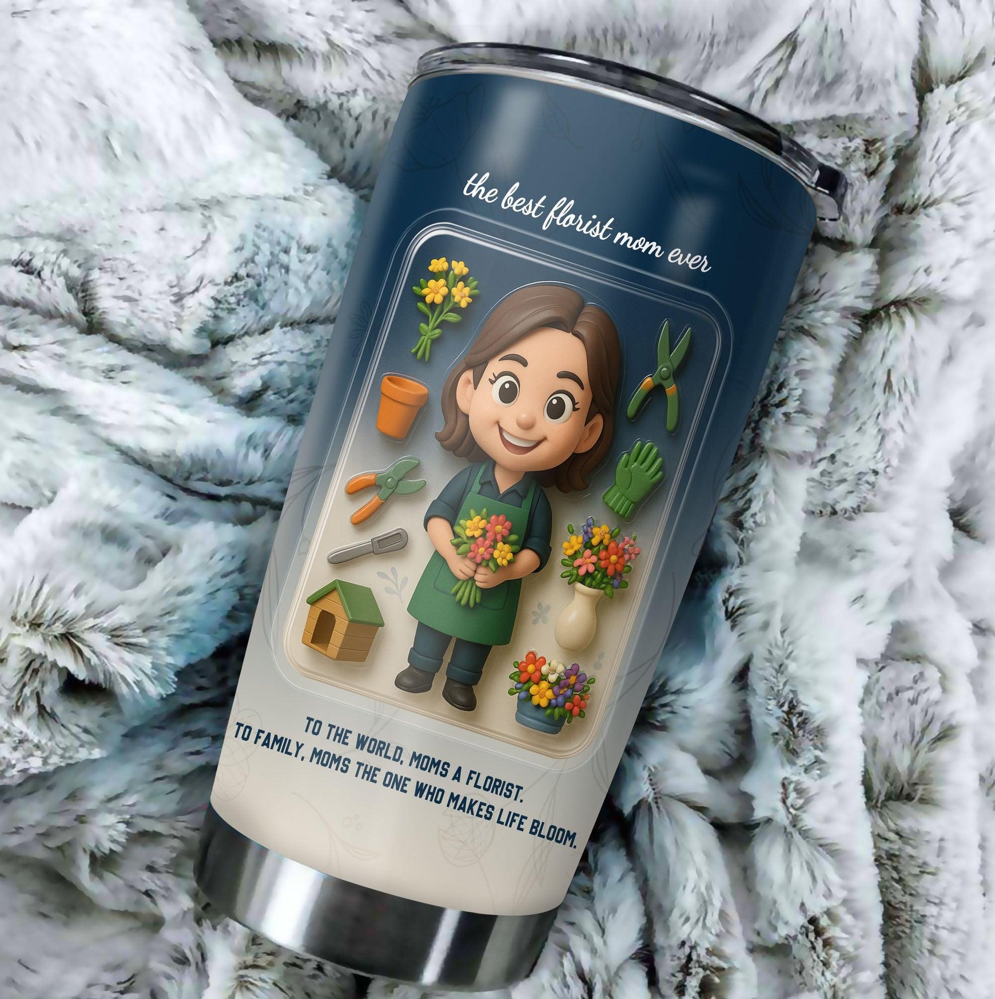 Florist Mom Mother's Day Gift - Custom Chibi Photo & Name – Personalized 20oz Tumbler - Custom Choo