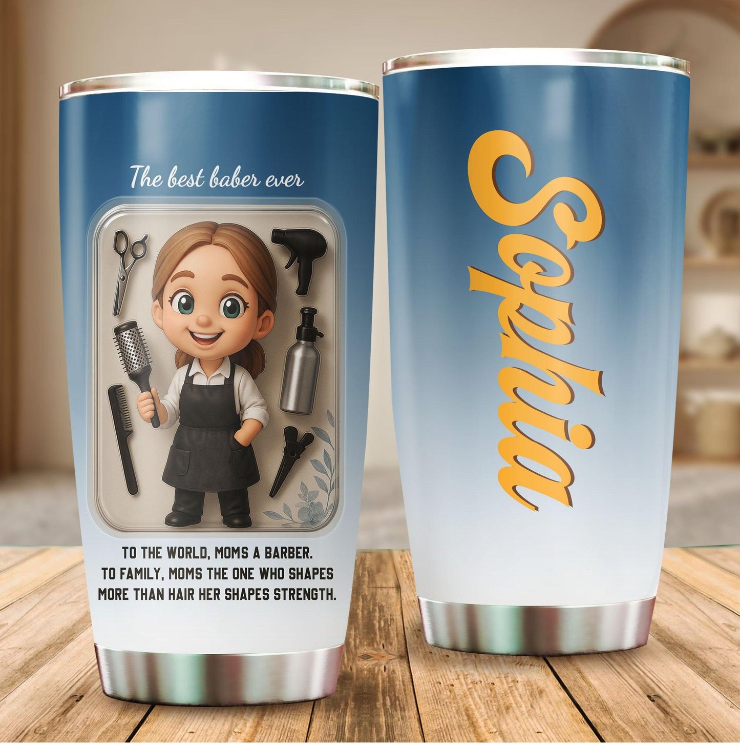 Baber Mom Mother's Day Gift - Custom Chibi Photo & Name – Personalized 20oz Tumbler - Custom Choo