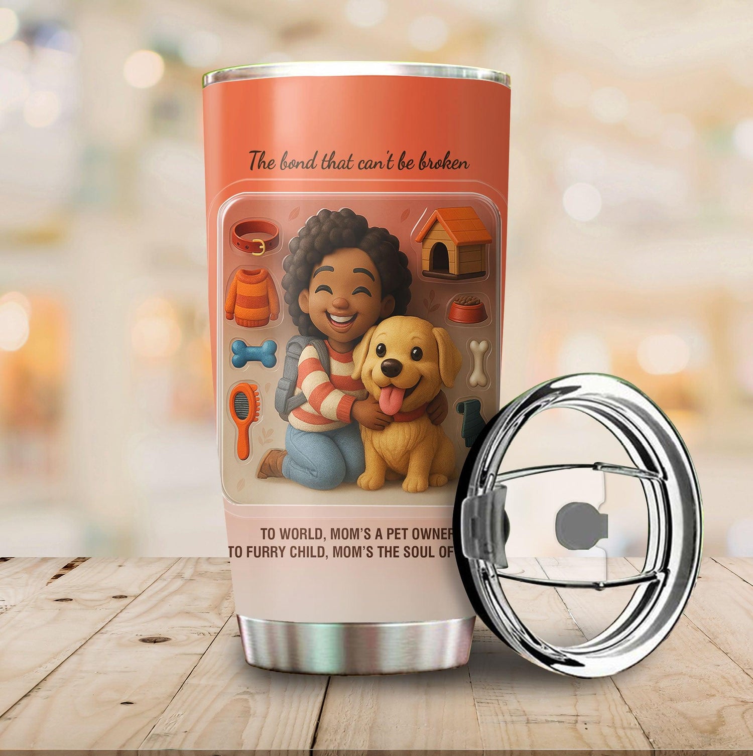 Dog Mom Mother's Day Gift  -  Custom Chibi Photo & Name – Personalized 20oz Tumbler, Custom Choo
