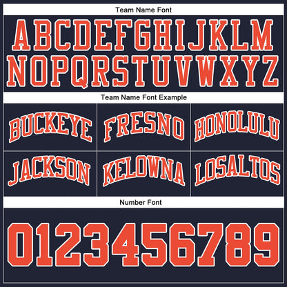Custom Navy Orange-White Authentic Throwback Basketball Shorts