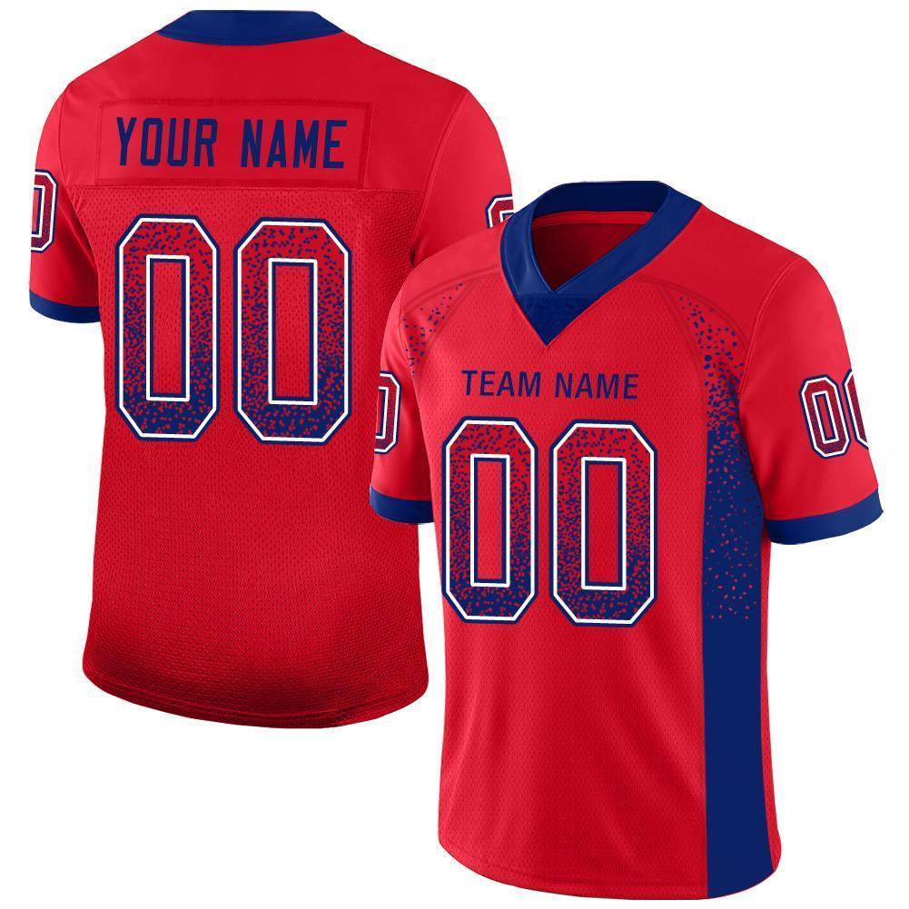 Custom Scarlet Royal-White Drift Fashion Football Jersey