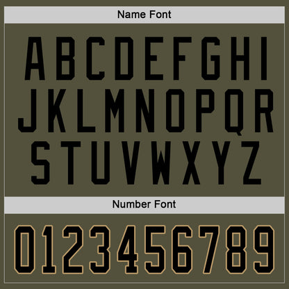 Custom Olive Black-Old Gold Salute To Service Hockey Jersey