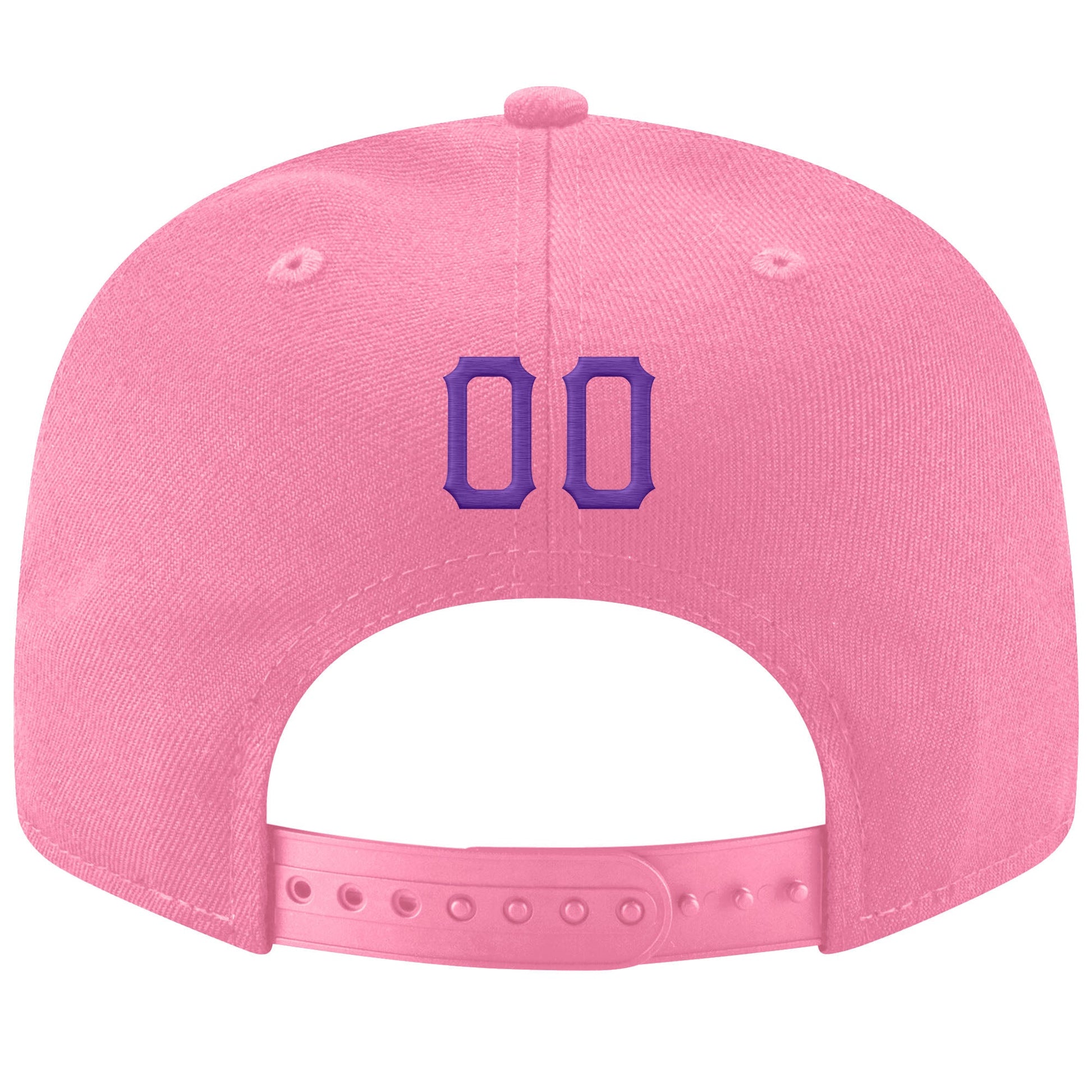 Custom Pink Purple-White Stitched Adjustable Snapback Hat