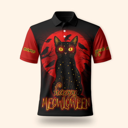 Personalized Happy Mewloween Black Cat