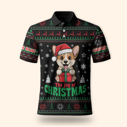 Personalized Corgi Christmas Hoodie – The Joy of Christmas Zip Up
