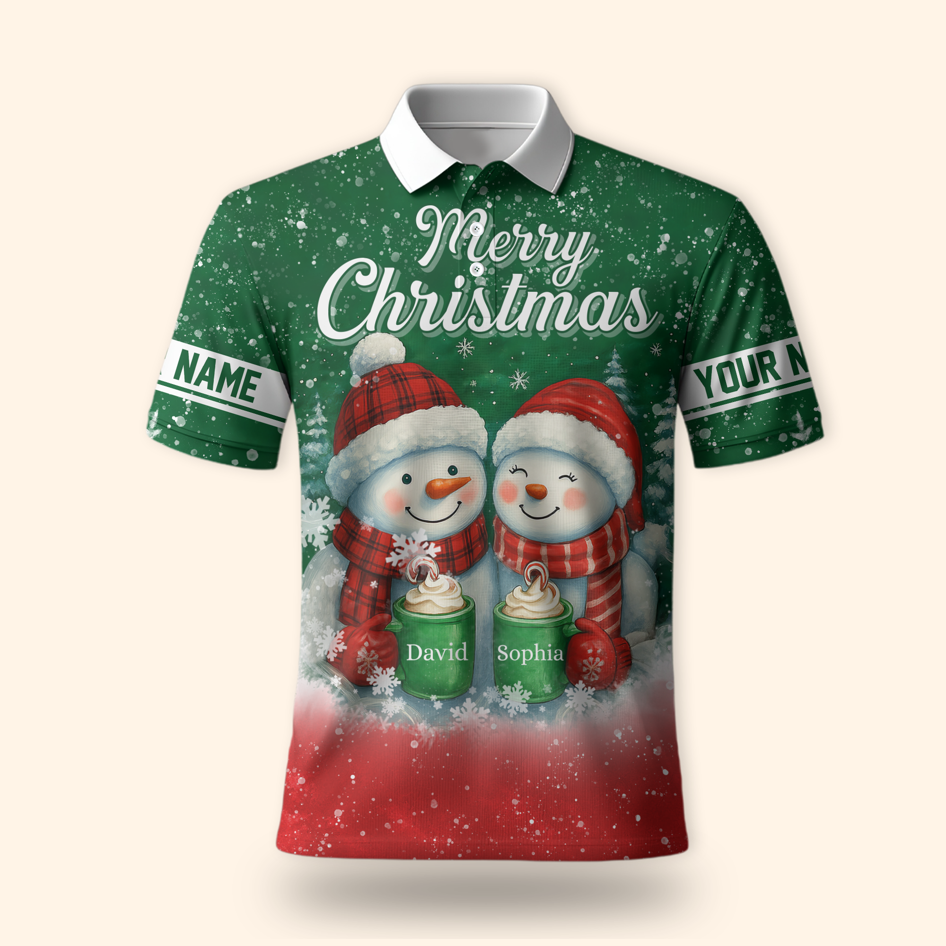 Personalized Snowman Couple Christmas Hoodie – Cute Merry Christmas Zip Up, Custom Name Gift, Custom Choo