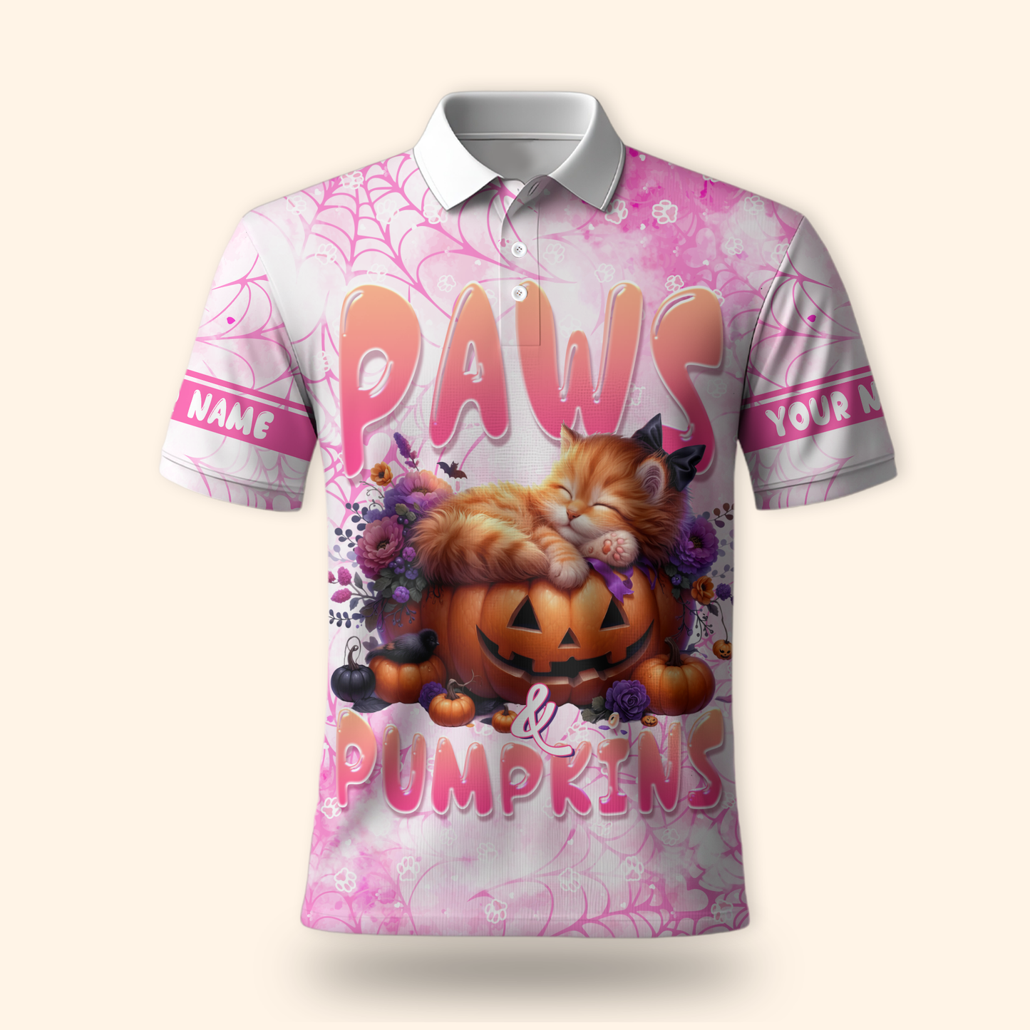 Paws & Pumpkins Cat Hoodie – Personalized Halloween Zip Up Jacket for Pet Lovers, Custom Choo