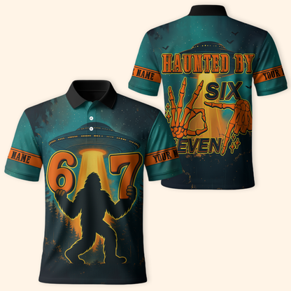Personalized Bigfoot Hoodie – Haunted by 67 Alien UFO Halloween Zip Up, Custom Choo