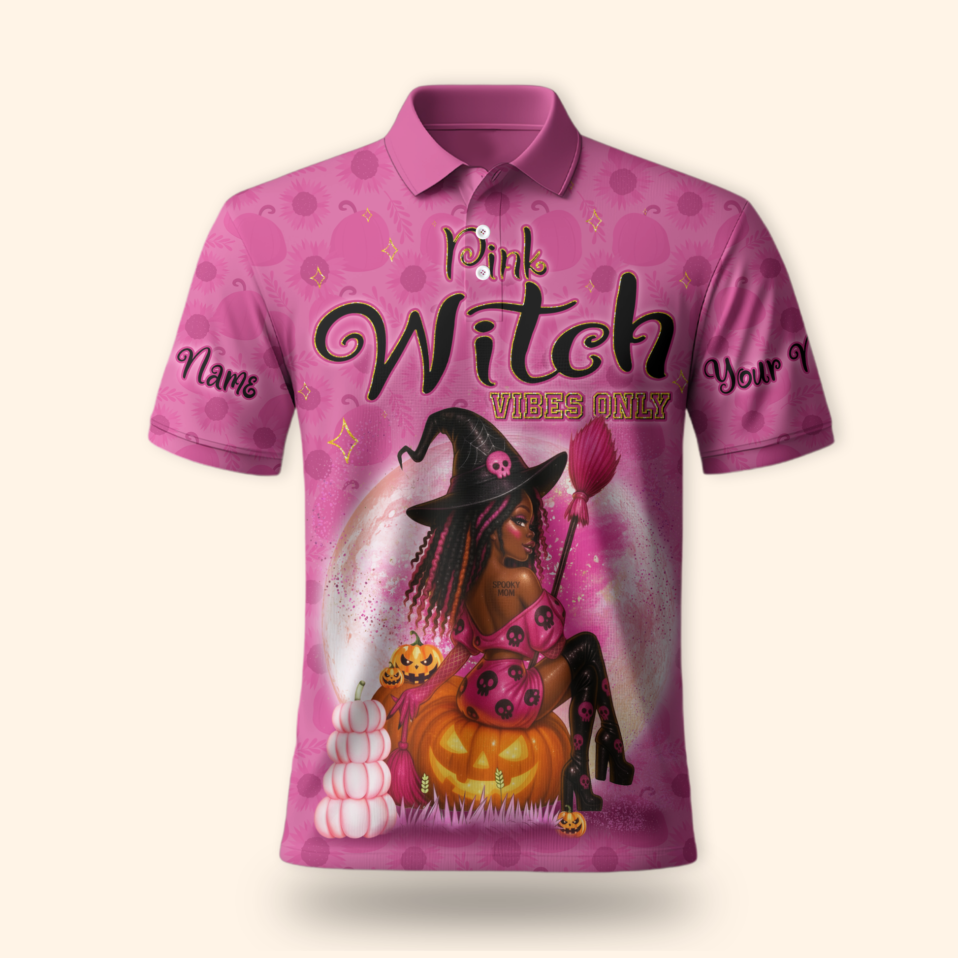 Personalized Pink Witch Hoodie – Halloween Witch Girl Pumpkin Zip Up Sweatshirt, Custom Choo