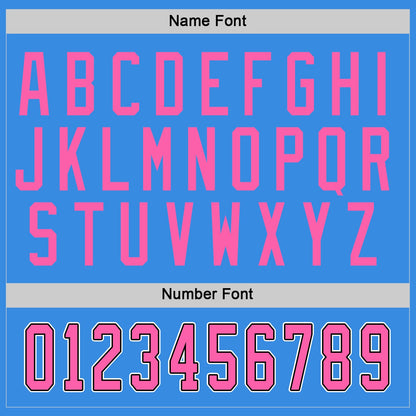 Custom Powder Blue Pink-Black Hockey Jersey